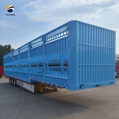 Semi-remolque de cerca alta de 20 a 50 toneladas para gado de bovinos de Wosheng
