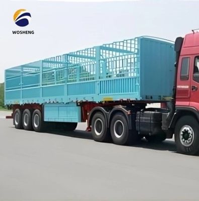 Semi-remolque de cerca alta de 20 a 50 toneladas para gado de bovinos de Wosheng