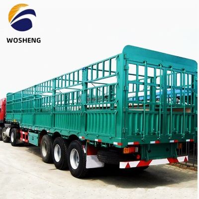 Semi-remolque de cerca alta de 20 a 50 toneladas para gado de bovinos de Wosheng