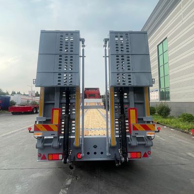 Suspensão aerodinâmica 3 eixos 40 a 80 toneladas de aço Semi-reboque para escavadeiras e dozers
