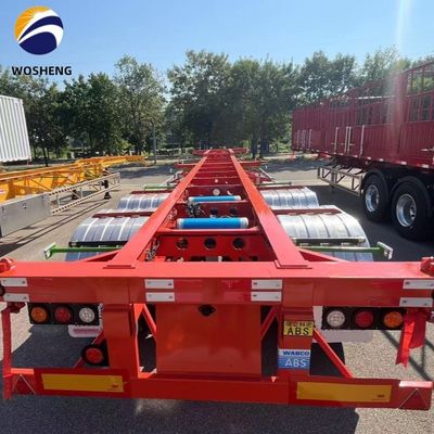 Tare Peso 6500kgs 2 eixo Skeleton Trailer para 20ft 40ft 45ft Container de transporte