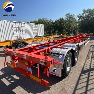 Tare Peso 6500kgs 2 eixo Skeleton Trailer para 20ft 40ft 45ft Container de transporte