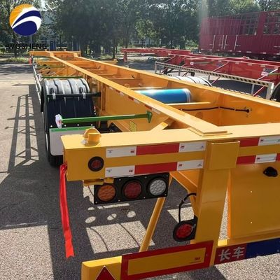 Tare Peso 6500kgs 2 eixo Skeleton Trailer para 20ft 40ft 45ft Container de transporte