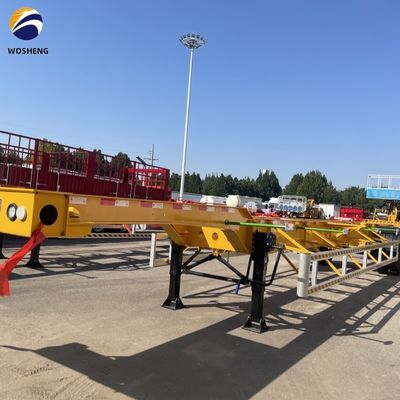 12400x2500x1550mm Engrenagem de aterragem pesada 28t Semi-reboque esqueleto para transporte de contentores