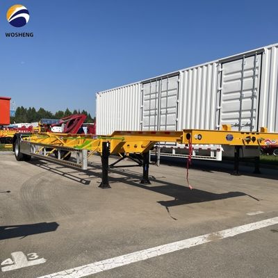 12400x2500x1550mm Engrenagem de aterragem pesada 28t Semi-reboque esqueleto para transporte de contentores