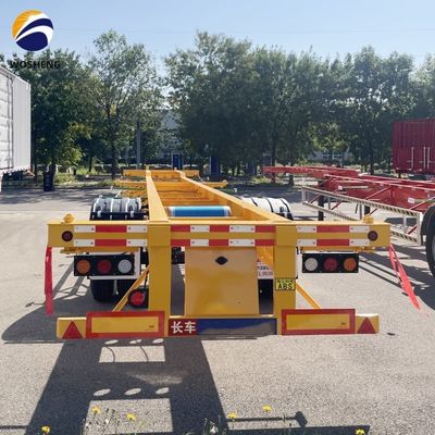 12400x2500x1550mm Engrenagem de aterragem pesada 28t Semi-reboque esqueleto para transporte de contentores