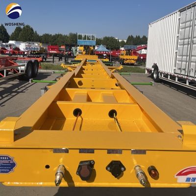 12400x2500x1550mm Engrenagem de aterragem pesada 28t Semi-reboque esqueleto para transporte de contentores