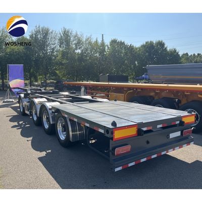 4 eixos de transporte de contêineres Skeleton trailer para transporte de contêineres de cores personalizadas