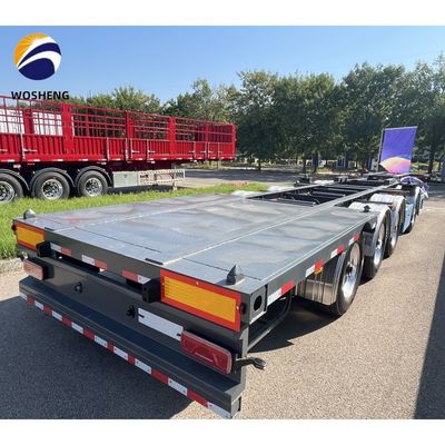 4 eixos de transporte de contêineres Skeleton trailer para transporte de contêineres de cores personalizadas