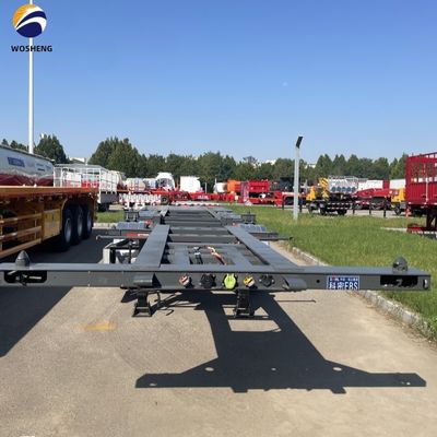 4 eixos de transporte de contêineres Skeleton trailer para transporte de contêineres de cores personalizadas