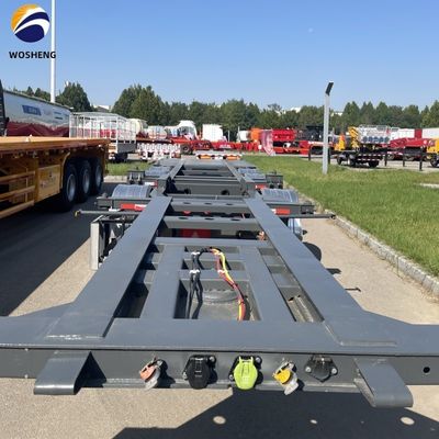 4 eixos de transporte de contêineres Skeleton trailer para transporte de contêineres de cores personalizadas