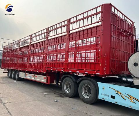 Semi-remolque de cerca alta de 3 eixos para transporte de bovinos e vacas com aro 8.5-20 e durável