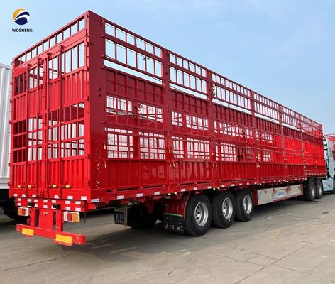 Semi-remolque de cerca alta de 3 eixos para transporte de bovinos e vacas com aro 8.5-20 e durável