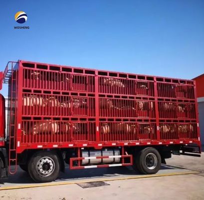 Semi-remolque de cerca alta de 3 eixos para transporte de bovinos e vacas com aro 8.5-20 e durável