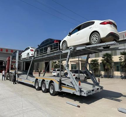Reboque Wosheng 2/3 eixos 6-10 unidades Carreador de automóveis Semi-reboque para transporte de automóveis