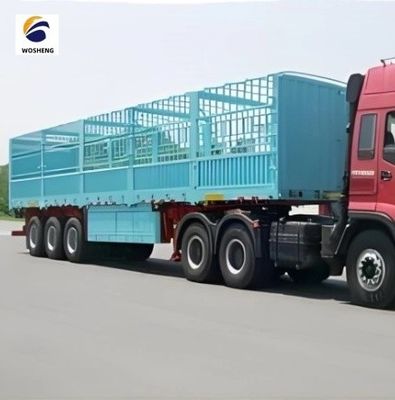 Semi-reboque de cerca de 3 eixos para transporte de vegetais e gado 12400x2500x3650mm