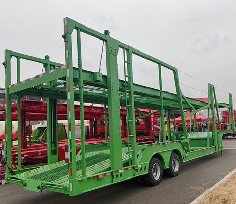 Aço 2/3 eixo 8 posição carrinho de transporte Semi-reboque com -Produzido sistema de freio de tambor de ar