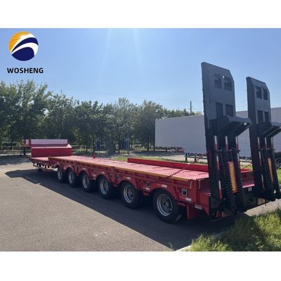 Semi-remolque de 6 eixos perfeito para o transporte de escavadeiras de 100-120 toneladas e dozers