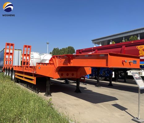 Semi-reboque de 60-100 toneladas com 4 eixos para transporte de camiões e reboques pesados