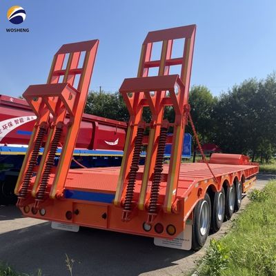 Semi-reboque de 60-100 toneladas com 4 eixos para transporte de camiões e reboques pesados