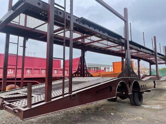 Suspensão mecânica de dois eixos para transporte de veículos Semirreboque para transporte de veículos