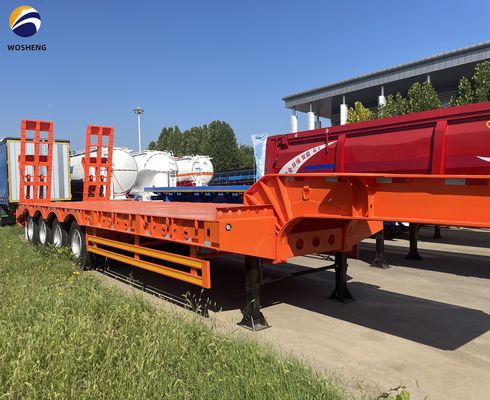 Semi-reboque de 60-100 toneladas com 4 eixos para transporte de camiões e reboques pesados
