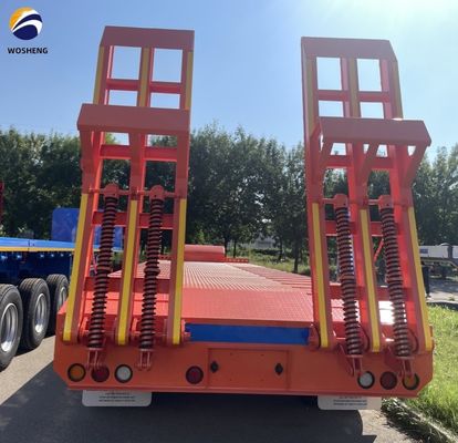 Semi-reboque de 60-100 toneladas com 4 eixos para transporte de camiões e reboques pesados