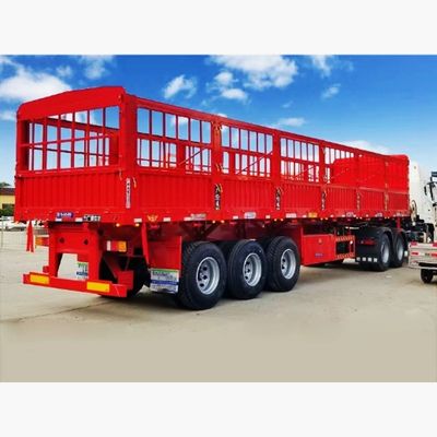 Semi-remolque de cerca multifunção de eixos 3/4 para transporte de animais a granel de carga de grãos
