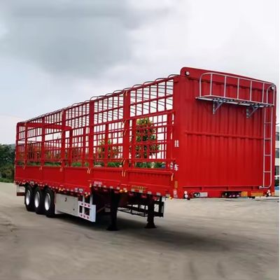 Semi-remolque de cerca multifunção de eixos 3/4 para transporte de animais a granel de carga de grãos