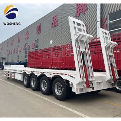60 toneladas 2&quot;/3.5&quot; JOST King Pin 3 Axle Lowboy Loader Semi-remolque para carga pesada