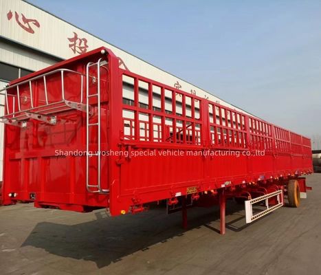 Semi-remolque de cerca multifunção de eixos 3/4 para transporte de animais a granel de carga de grãos