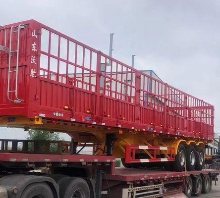 Semi-remolque de cerca multifunção de eixos 3/4 para transporte de animais a granel de carga de grãos