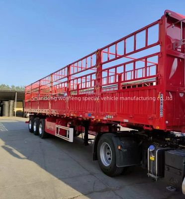 Semi-remolque de cerca multifunção de eixos 3/4 para transporte de animais a granel de carga de grãos