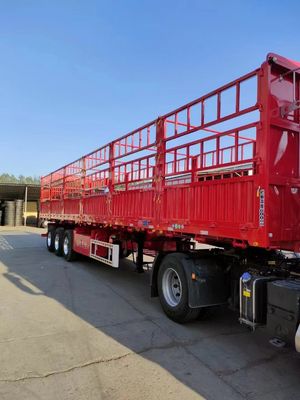 Semi-remolque de cerca multifunção de eixos 3/4 para transporte de animais a granel de carga de grãos