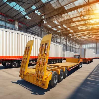 Carregador de semi-reboque de aço de piso plano personalizável para transporte de equipamento pesado