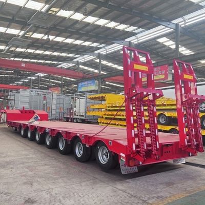 Carregador de semi-reboque de aço de piso plano personalizável para transporte de equipamento pesado