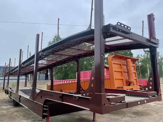Semi-reboque de transporte de veículos de dois eixos com dimensões personalizáveis da Wosheng