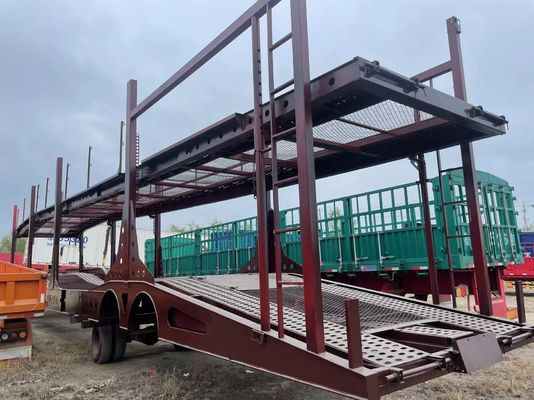 Semi-reboque de transporte de veículos de dois eixos com dimensões personalizáveis da Wosheng