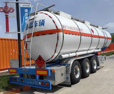 Reboque de tanque de liga de alumínio de aço inoxidável Carga útil máxima 30000 kg para transporte de líquidos