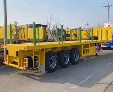 20ft 40ft 45ft Container Semi Truck Trailer com coluna lateral e eixos de aço 3pc