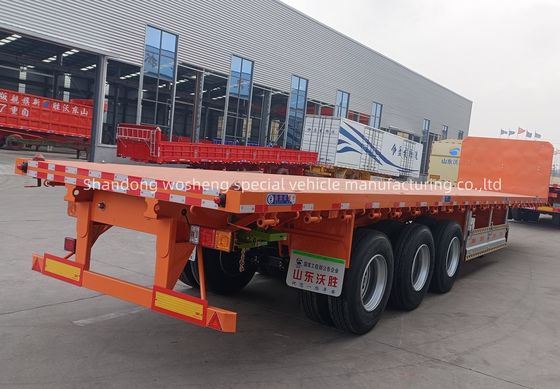 Semi-reboque para transporte de contêineres 3 eixo 4 eixo 20ft 40ft 45ft Flatbed Truck Trailer