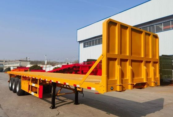 4 eixos 40ft Trailers pesados de transporte com 90 w mm * 13 espessura mm * 10 camada Leaf Spring