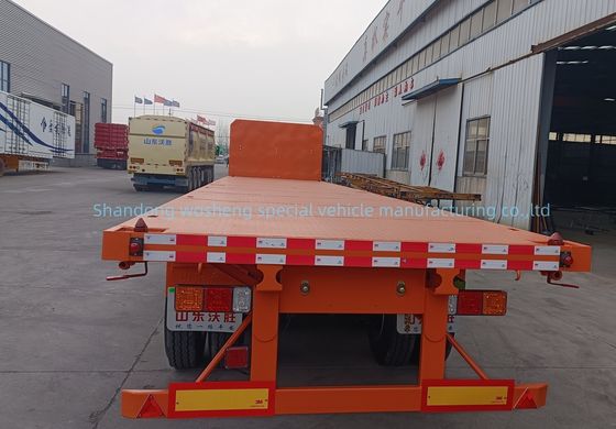 4 eixos 40ft Trailers pesados de transporte com 90 w mm * 13 espessura mm * 10 camada Leaf Spring