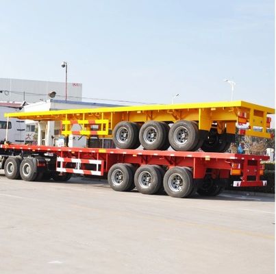 4 eixos 40ft Trailers pesados de transporte com 90 w mm * 13 espessura mm * 10 camada Leaf Spring