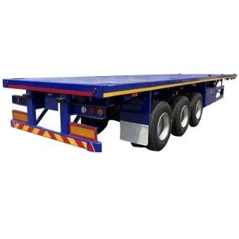 Semi-remolque de tela plana com capacidade de 20-80 toneladas em 2/3/4 eixos de 14M para reboque de 40 pés