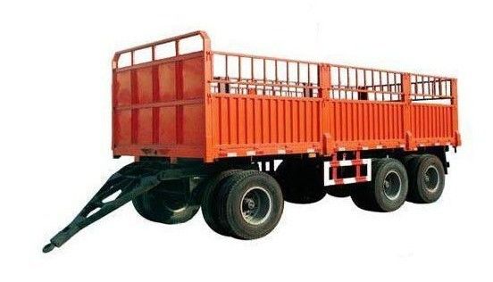 500mm Q345 aço carbono Bar de tração vedação Full Trailer com 3 eixos 40-100 toneladas de capacidade