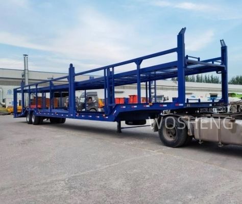 Reboque de caminhão Wosheng 2 eixos Reboque de transporte de veículos Reboque de transporte de veículos de dois andares Semi-reboque