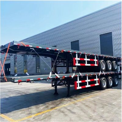 12 Semi-reboque de cama plana com fecho de torção de 30 a 100 toneladas e reboque de caminhão