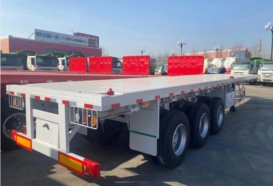 12 Semi-reboque de cama plana com fecho de torção de 30 a 100 toneladas e reboque de caminhão