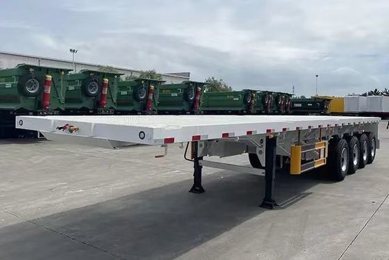 12 Semi-reboque de cama plana com fecho de torção de 30 a 100 toneladas e reboque de caminhão